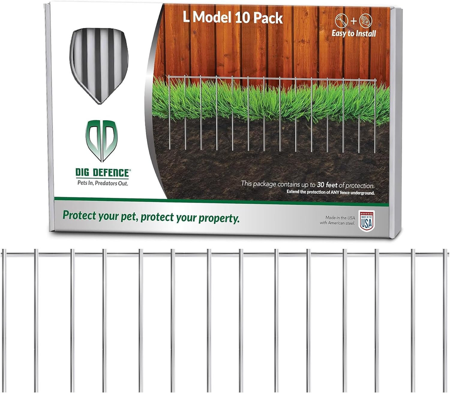 Dig Defence Original Heavy-Duty Animal Barrier (10-Pack, 32" W x 10" H)